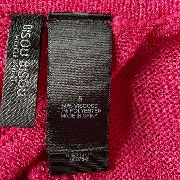 Bisou Bisou Michele Bohbot Pink Semi-Sheer Top w/Open Back (Size: Small) - Picture 11 of 11